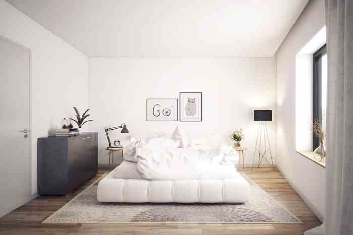 White wall bedroom design