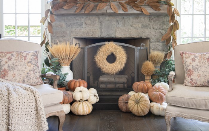 Fall fireplace decor ideas