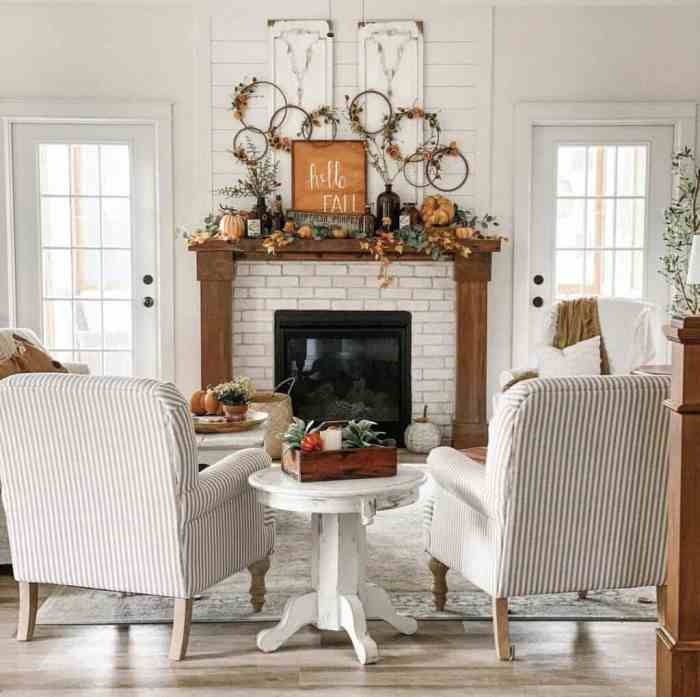 Fall fireplace decor ideas