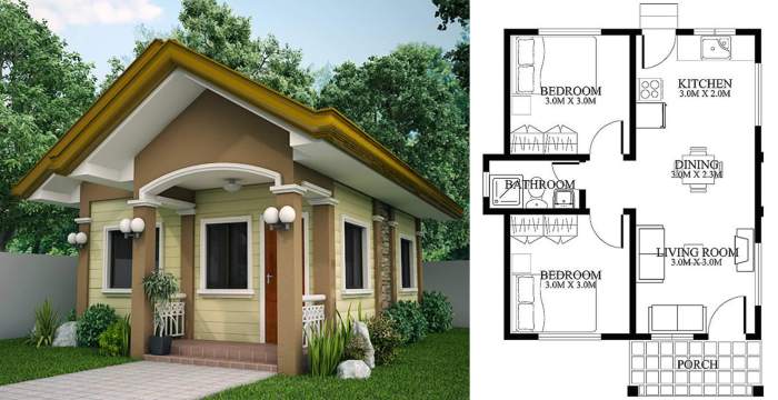 Small house 2 bedroom design